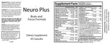 Neuro Plus Brain Supplement Supports Brain Health Mental Clarity, Focus and Memory